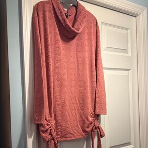 Zac & Rachel Elegant Coral Cowl Neck tunic Size 2X